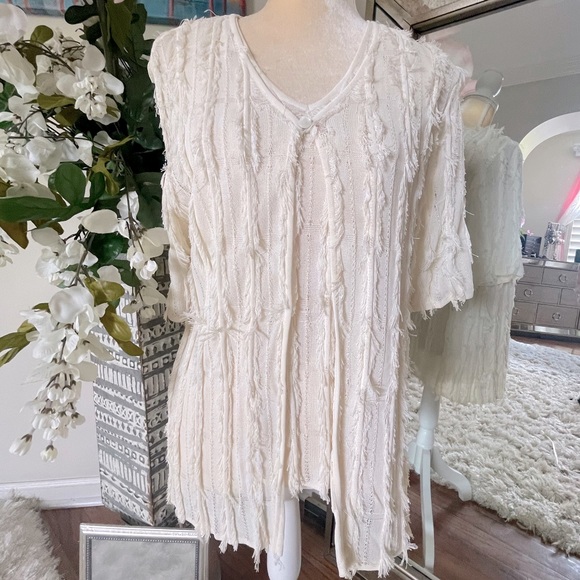Escada Fringe Cardigan and Tank Top Set - Picture 1 of 10